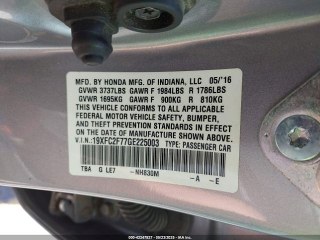 19XFC2F77GE225003 Honda CIVIC EX