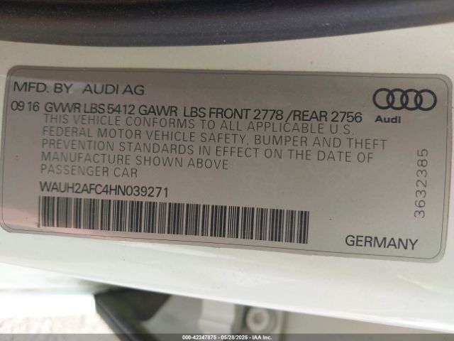 2017 AUDI A6 WAUH2AFC4HN039271 Photo 8