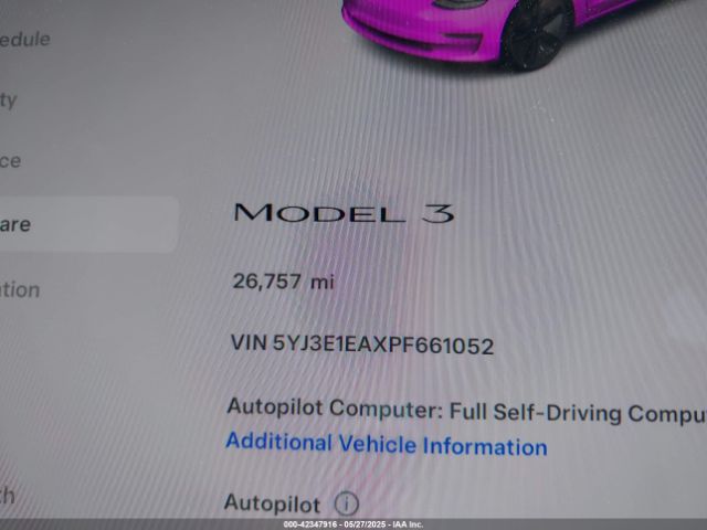 5YJ3E1EAXPF661052 Tesla Model 3 Rear-wheel Drive