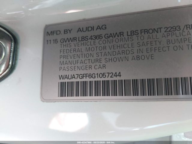 WAUA7GFF6G1057244 Audi A3 1.8t Premium