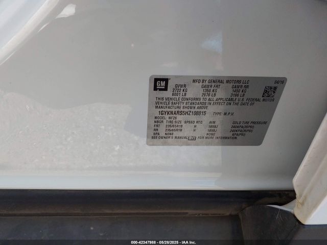 1GYKNARS5HZ108815 Cadillac Xt5 Standard