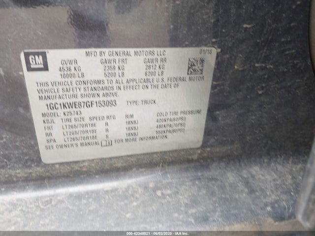 1GC1KWE87GF153093 Chevrolet Silverado 2500hd Ltz