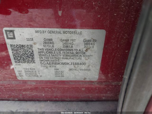 5GAERBKW0KJ188400 Buick Enclave Fwd Essence
