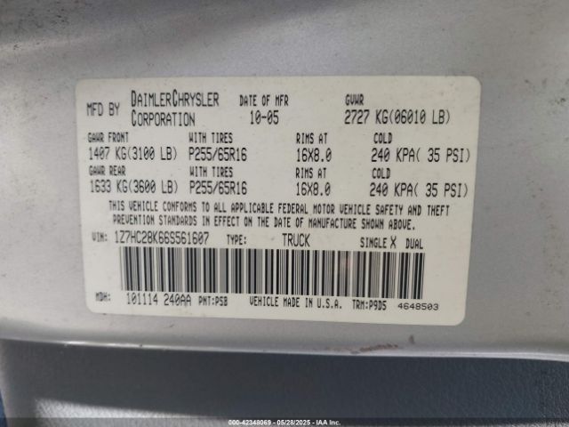 2006 MITSUBISHI RAIDER 1Z7HC28K66S561607 Photo 8
