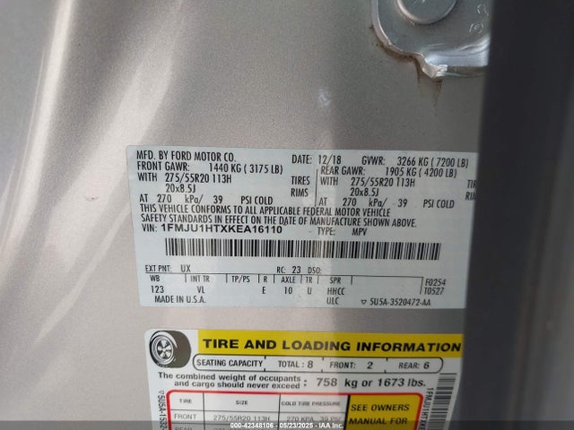 1FMJU1HTXKEA16110 Ford 3.5l gtdi