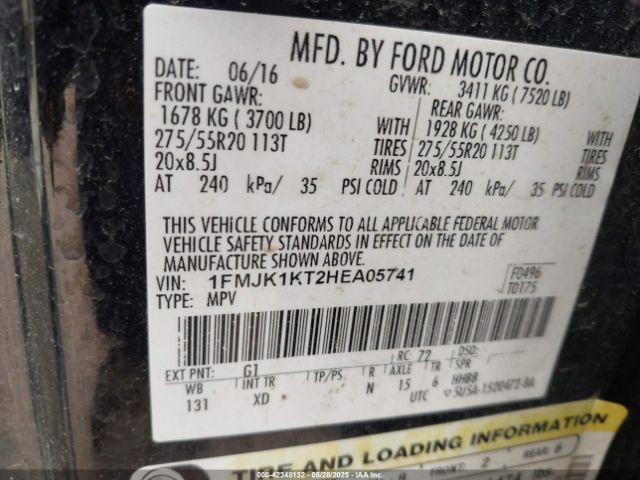 2017 FORD EXPEDITION EL 1FMJK1KT2HEA05741 Photo 8