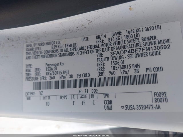 Ford 2015 2015 3FADP4BE7FM130592 Image 9