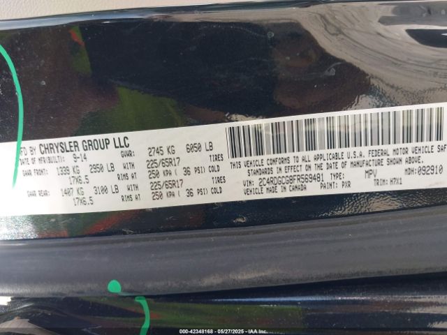 2C4RDGCG8FR569481 Dodge Grand Caravan Sxt