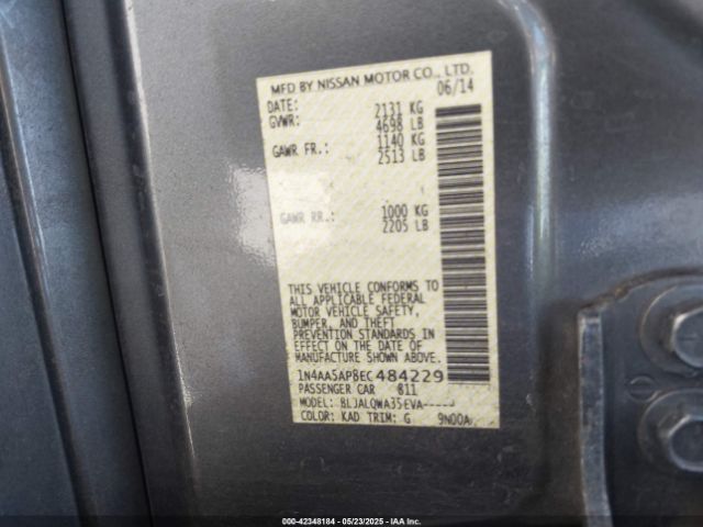 1N4AA5AP8EC484229 Nissan Maxima 3.5 S/3.5 Sv