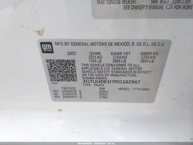 3GTUUDED7RG162967 GMC l84