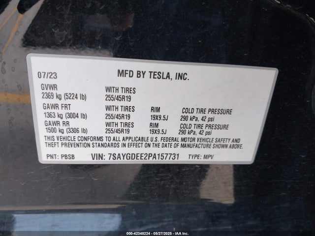 7SAYGDEE2PA157731 Tesla Model Y