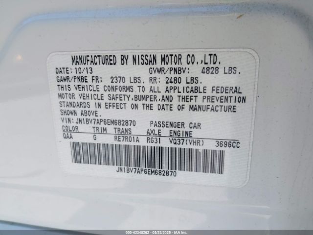 JN1BV7AP6EM682870 Infiniti Q50 Premium