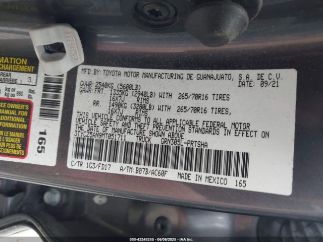3TYCZ5AN9MT051711 Toyota Tacoma Trd Off-road
