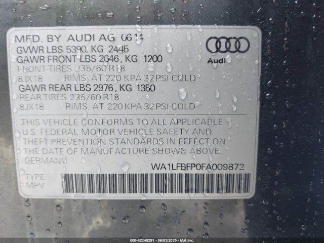 2015 AUDI Q5 WA1LFBFP0FA009872 Photo 8