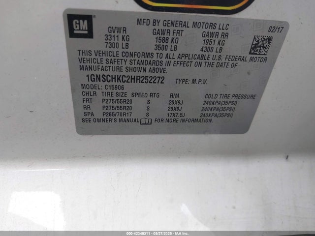Chevrolet Suburban Lt 2017 1GNSCHKC2HR252272 Image 9