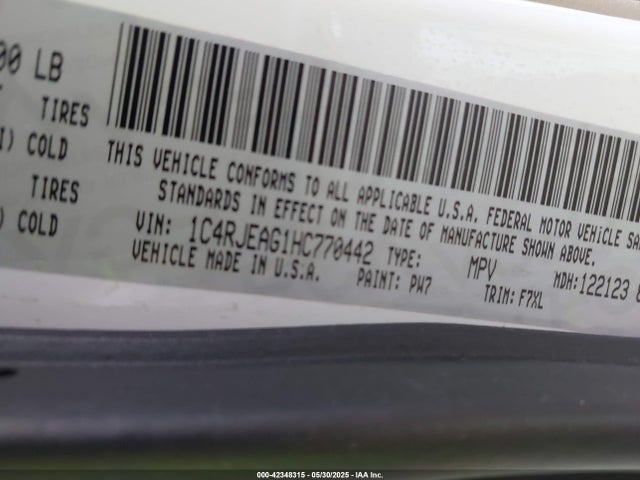 1C4RJEAG1HC770442 Jeep Grand Cherokee
