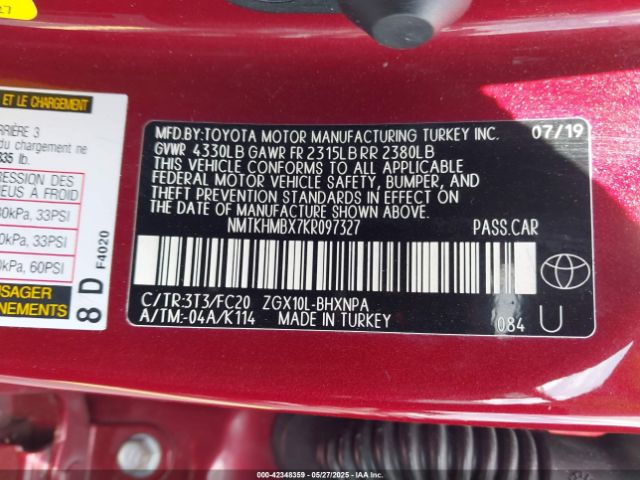 NMTKHMBX7KR097327 Toyota C-HR LE