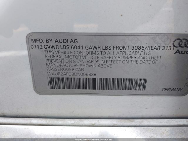 2013 AUDI A8 L WAUR2AFD9DN006838 Photo 8