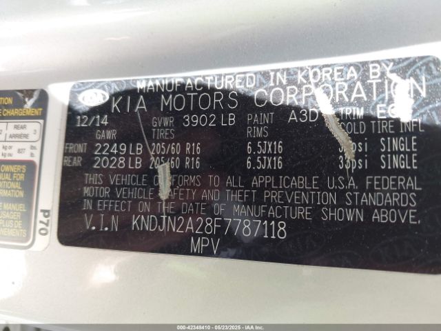 KNDJN2A28F7787118 KIA dohc gdi gamma