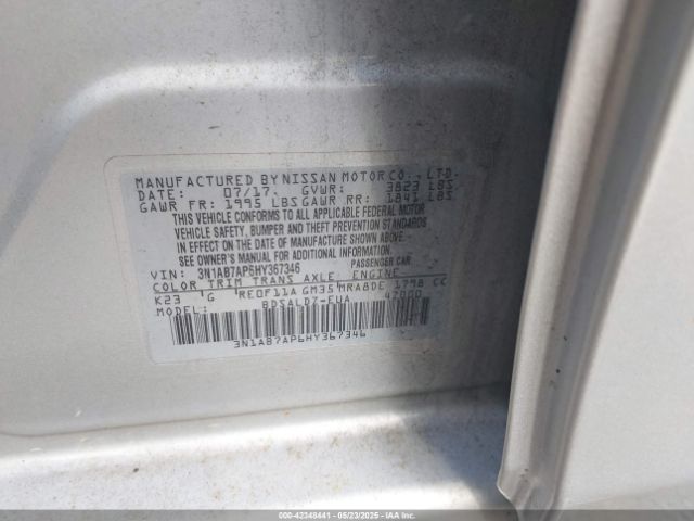 3N1AB7AP6HY367346 Nissan SENTRA SV