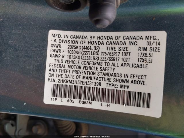 2HKRM3H52EH531398 Honda CR-V EX