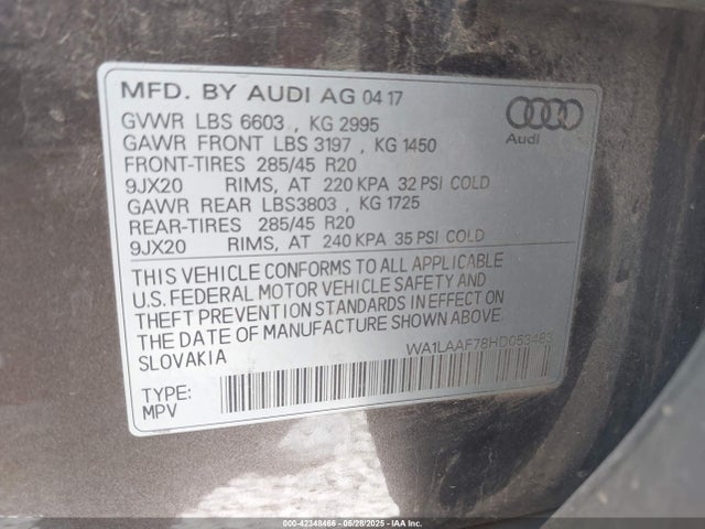 2017 AUDI Q7 WA1LAAF78HD053483 Photo 8