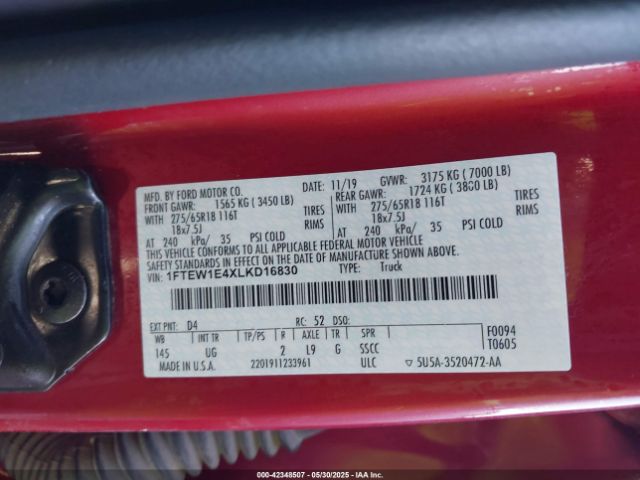 2020 FORD F-150 1FTEW1E4XLKD16830 Photo 8