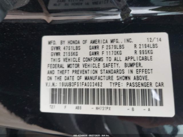 2015 ACURA TLX 19UUB3F51FA003462 Photo 8