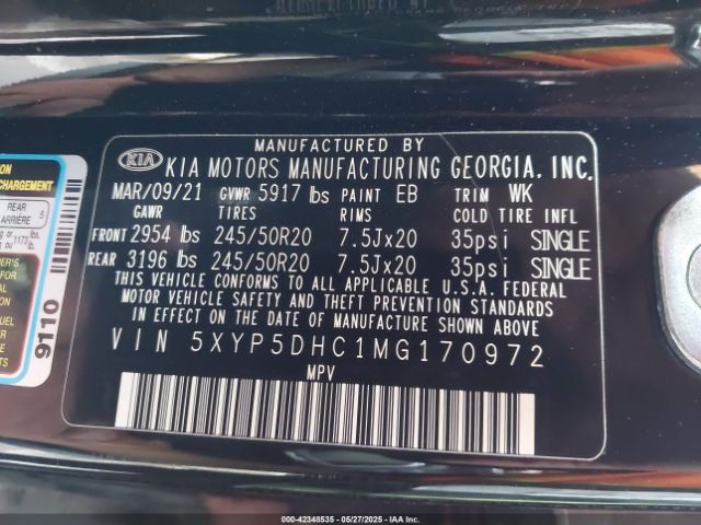 2021 KIA TELLURIDE 5XYP5DHC1MG170972 Photo 8