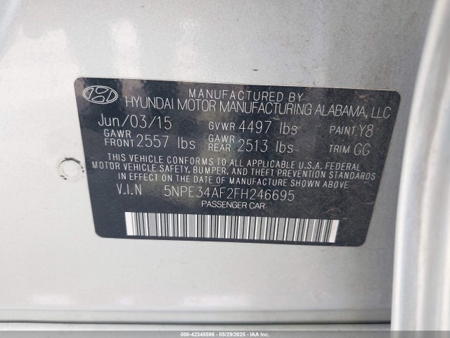 5NPE34AF2FH246695 Hyundai Sonata Limited