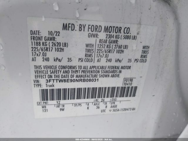2022 FORD MAVERICK 3FTTW8E90NRB08031 Photo 8