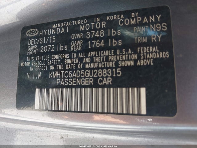 KMHTC6AD5GU288315 Hyundai Veloster