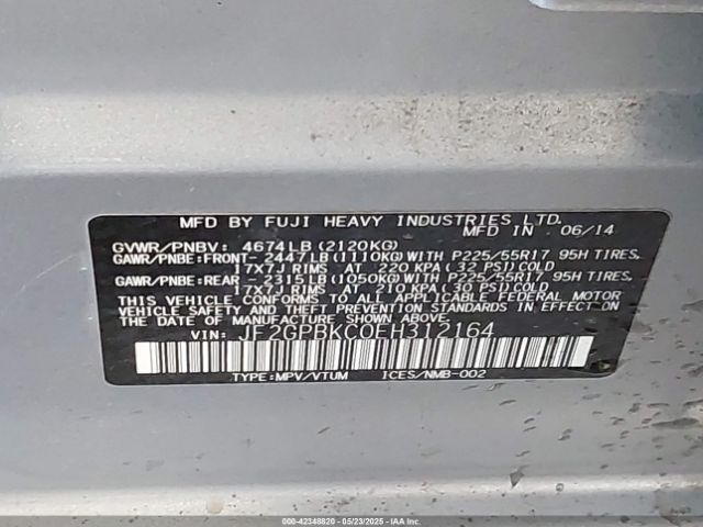 JF2GPBKC0EH312164 Subaru Xv Crosstrek Hybrid 2.0i Touring