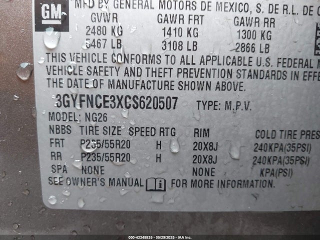 2012 CADILLAC SRX 3GYFNCE3XCS620507 Photo 8