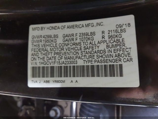 1HGCV1F15JA233003 Honda ACCORD LX
