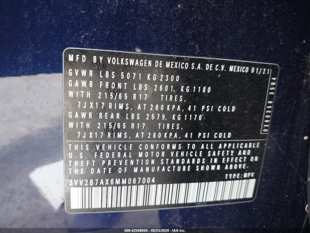 Volkswagen 2021 2021 3VV2B7AX6MM067004 Image 9