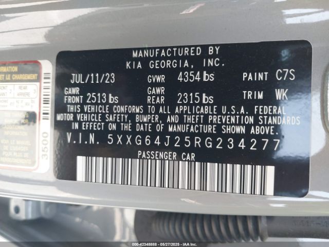 5XXG64J25RG234277 KIA K5 Gt-line