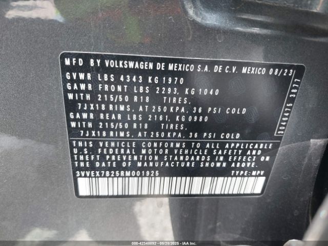 2024 VOLKSWAGEN TAOS 3VVEX7B25RM001925 Photo 8