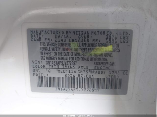 2018 NISSAN SENTRA 3N1AB7AP9JY272897 Photo 8