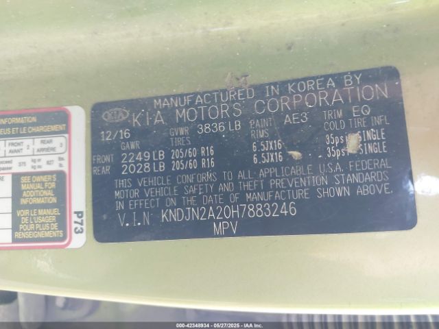 KNDJN2A20H7883246 KIA Soul