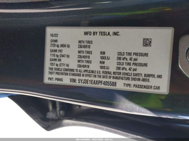 2023 TESLA MODEL 3 5YJ3E1EAXPF405588 Photo 8