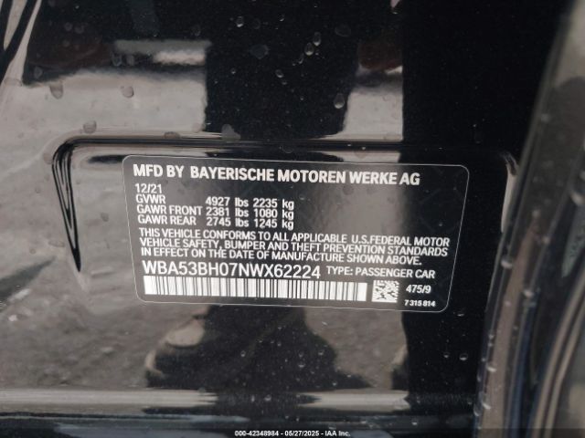 2022 BMW 530 WBA53BH07NWX62224 Photo 8