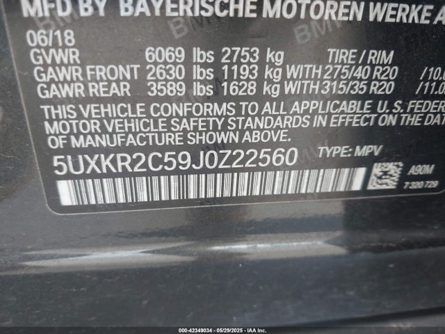 BMW 2018 2018 5UXKR2C59J0Z22560 Image 9