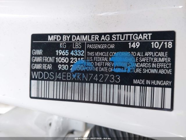 2019 MERCEDES-BENZ CLA 250 WDDSJ4EBXKN742733 Photo 8