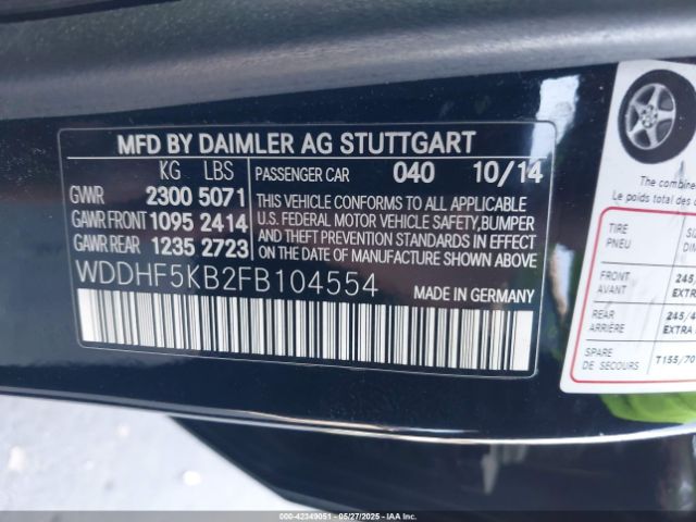 2015 MERCEDES-BENZ E 350 WDDHF5KB2FB104554 Photo 8