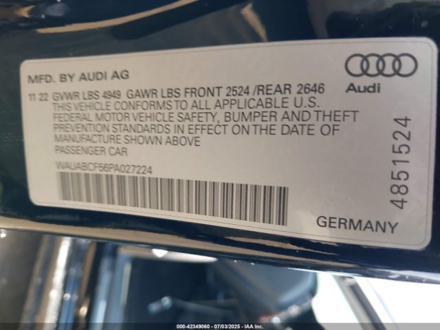 2023 AUDI A5 SPORTBACK WAUABCF56PA027224 Photo 8