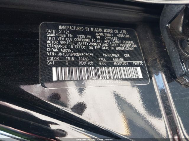 JN1BJ1AV0MW305039 Nissan ROGUE SPORT