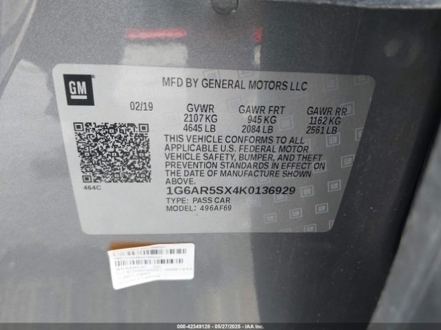 1G6AR5SX4K0136929 Cadillac CTS LUXURY