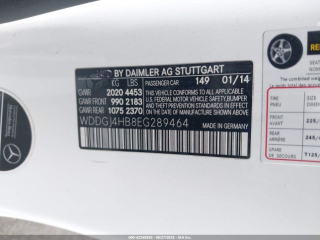 WDDGJ4HB8EG289464 Mercedes-Benz C 250