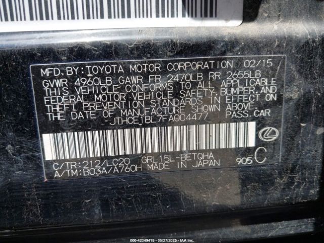 2015 LEXUS GS 350 JTHCE1BL7FA004477 Photo 8